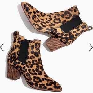 Madewell  The Regan Boot in Leopard Calf Hair Sz 10 Truffle Multi